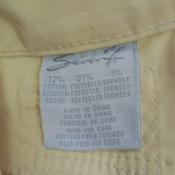 Seven7 For All Mankind Womens Yellow Skinny Pants Size 4 Cotton Blend - Picture 3 of 11